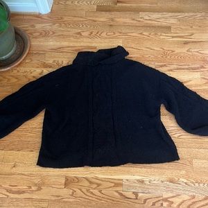 Seven7 black cable knit turtleneck sweater